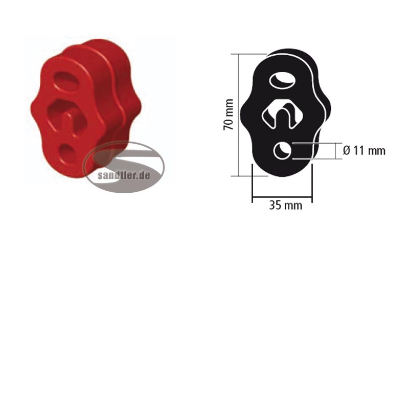 HJS Gummipuffer HD - rot