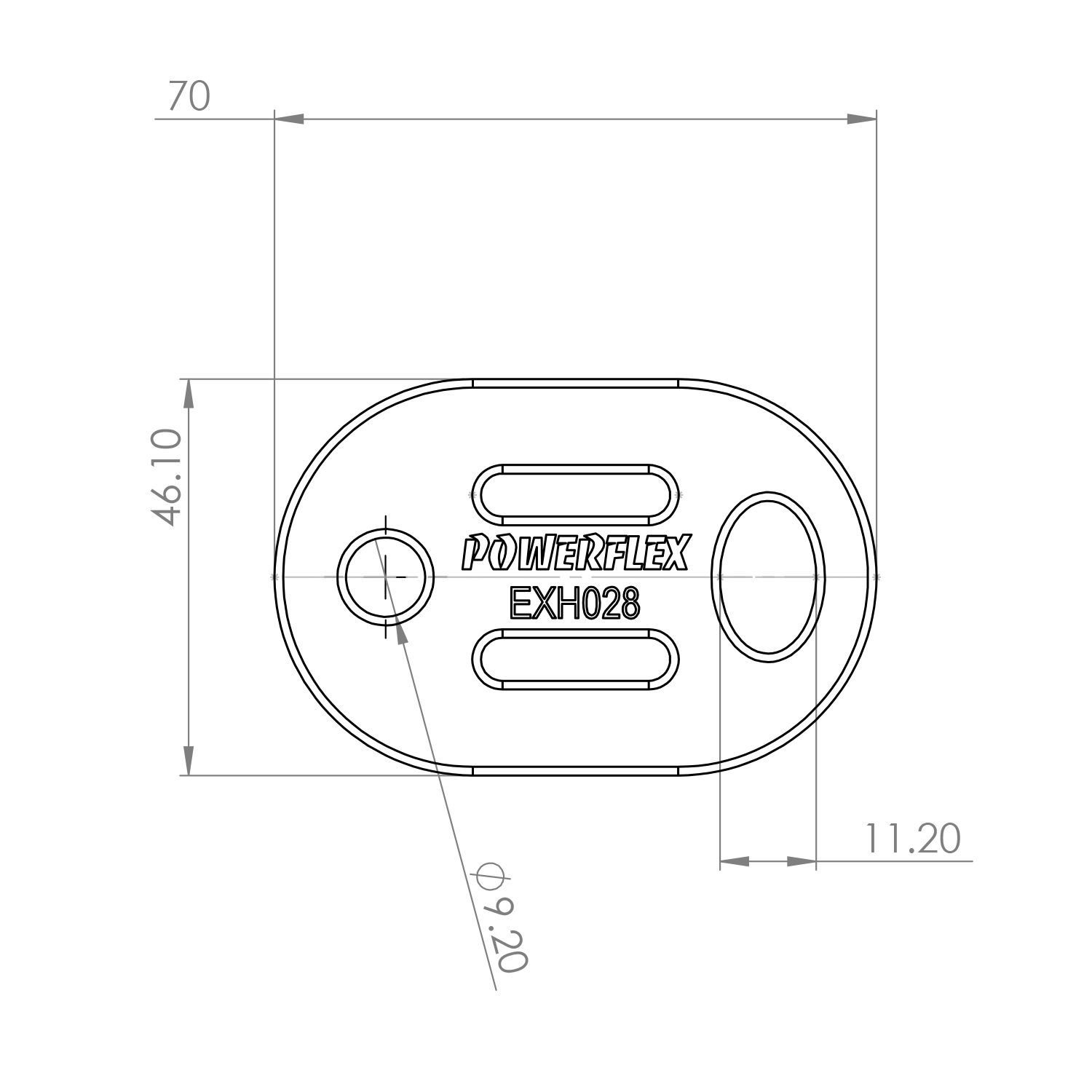 Fahrzeugspezifisches Powerflex Auspuffgummi aus Polyurethan (exh028)