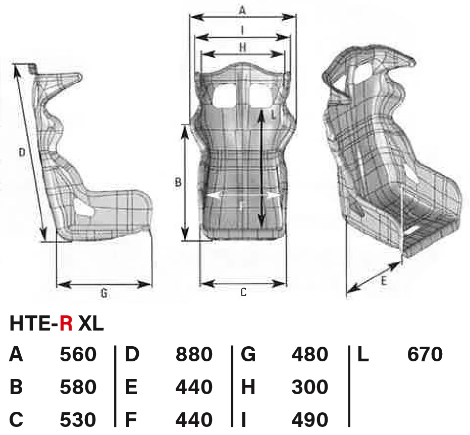OMP Rennsitz HTE-R XL + Stahlkonsole (3030)