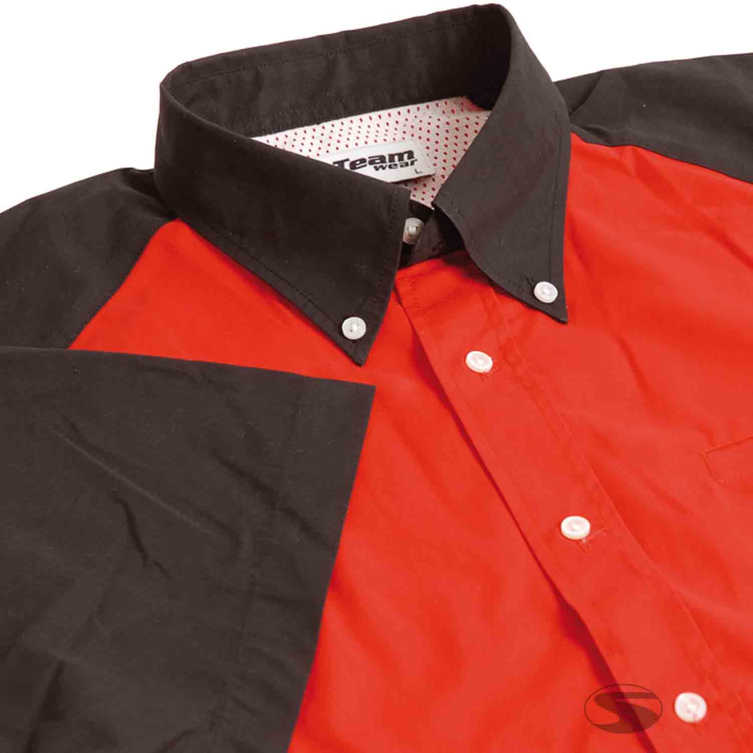Teamwear Kurzarm Hemd, rot/schwarz