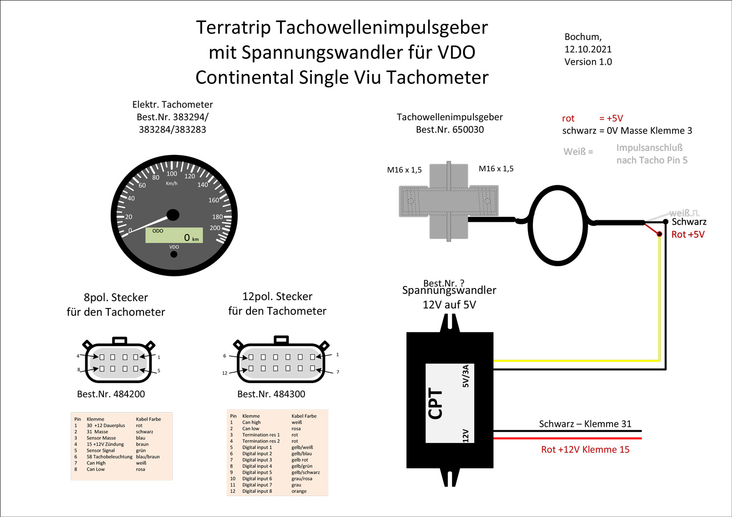 Sandtler Spannungswandler 12V auf 5V