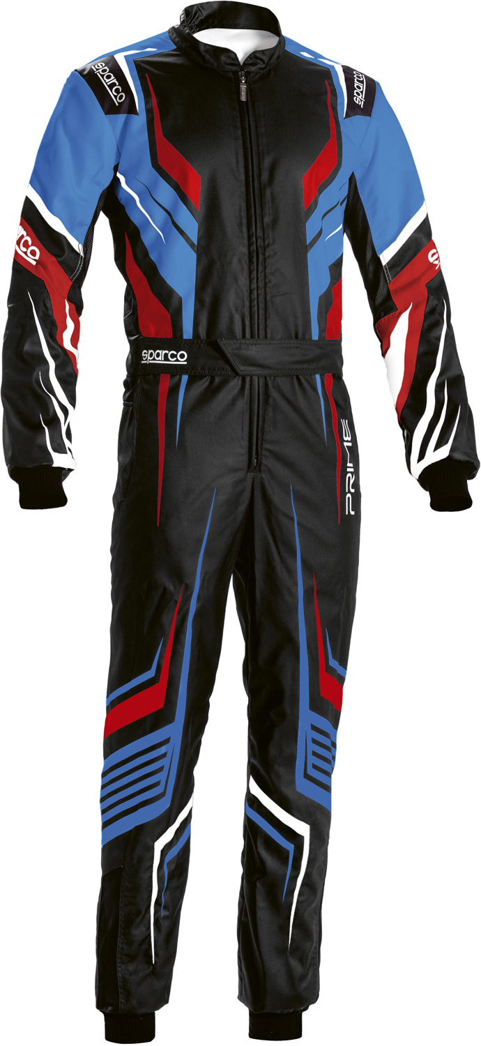 Sparco Kartoverall PRIME K, schwarz/blau/rot