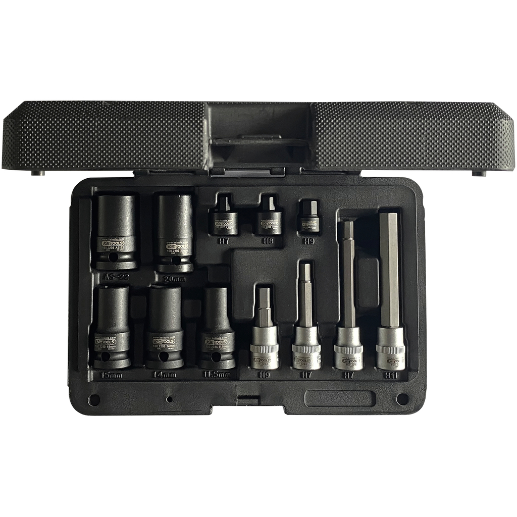 KS Tools Bremssattelverschraubung-Spezialstecknuss-Satz, 12-tlg