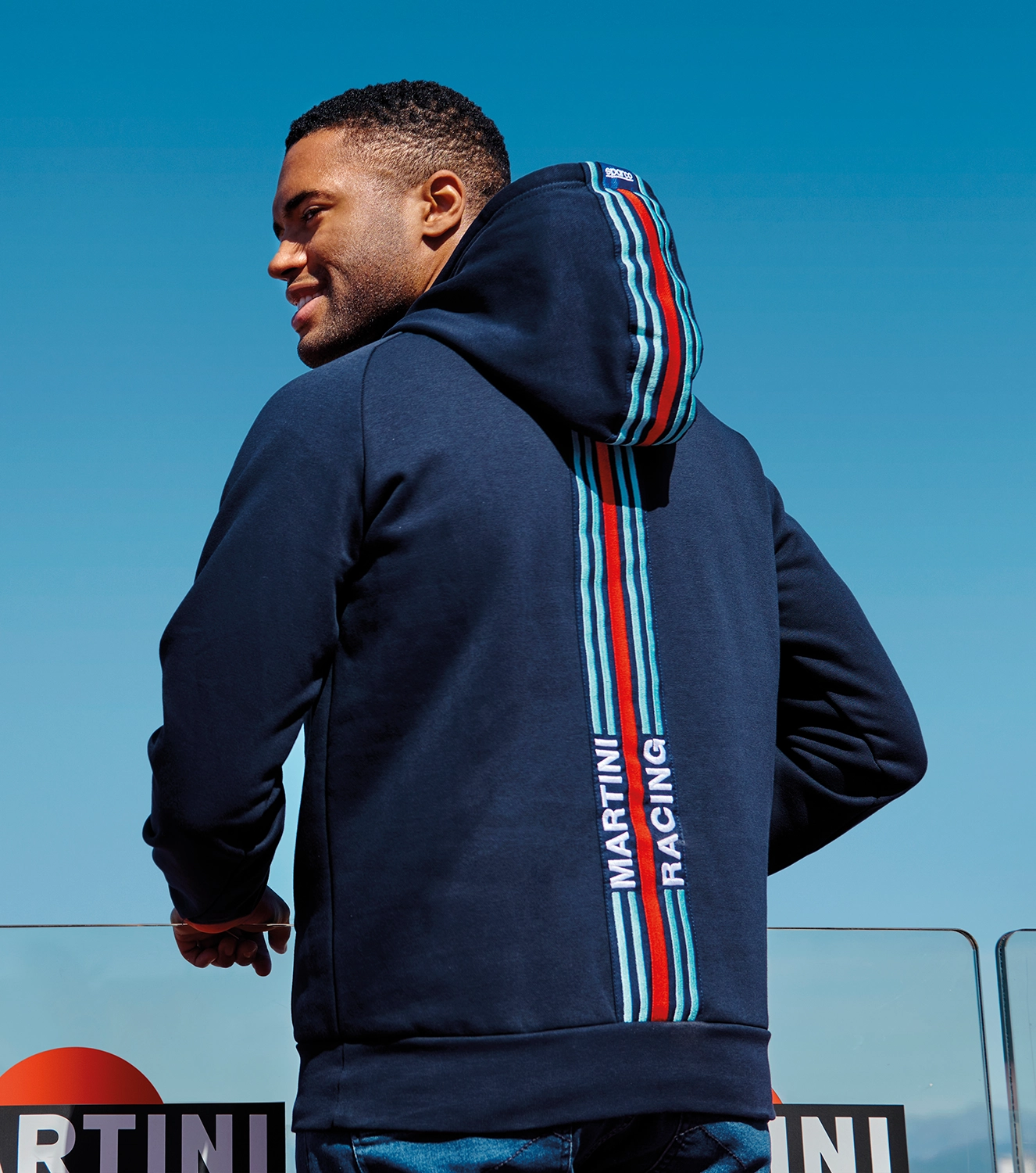 Sparco Hoodie Big Stripes | Martini Racing