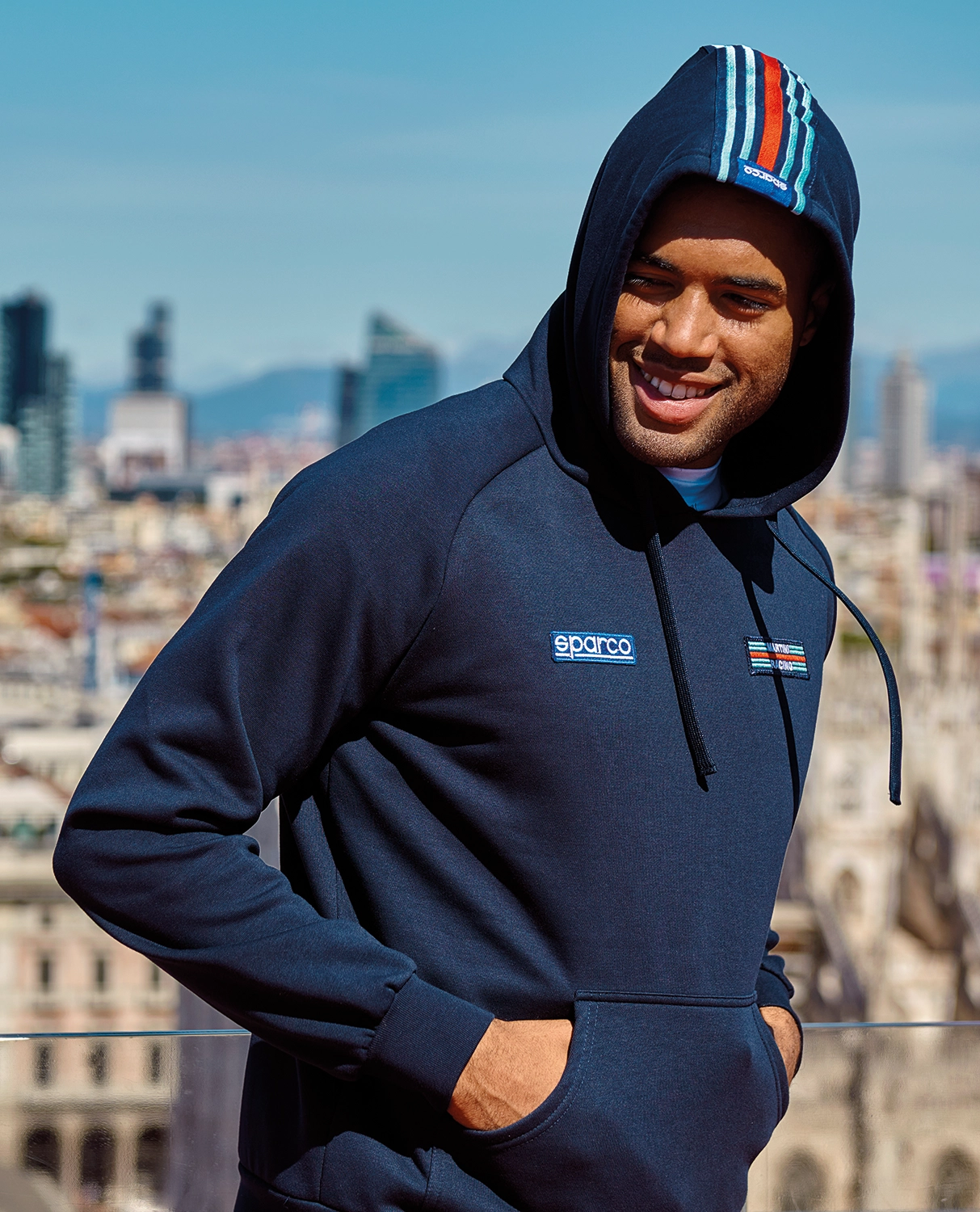Sparco Hoodie Big Stripes | Martini Racing
