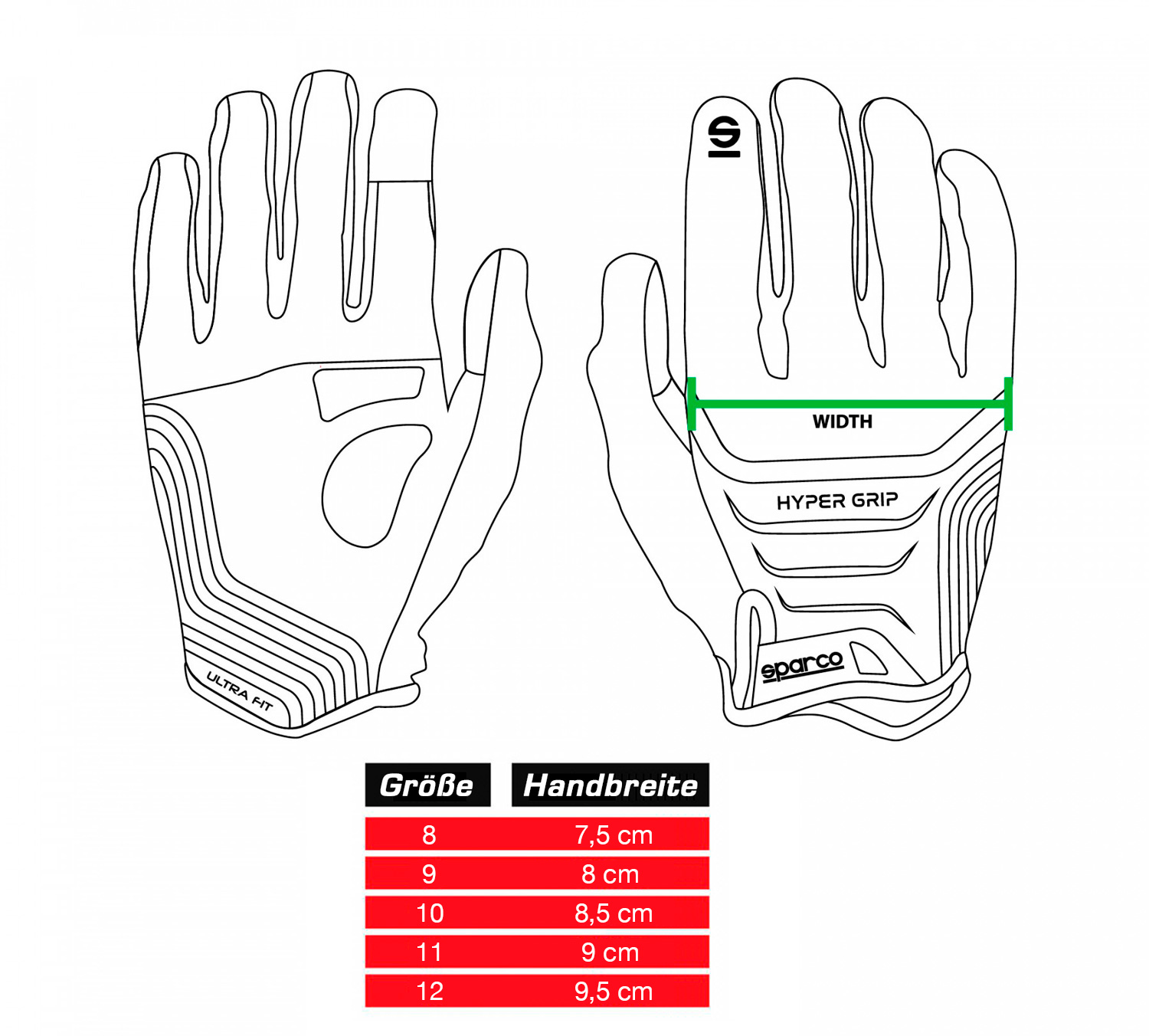 Sparco Gaming-Handschuh Hypergrip