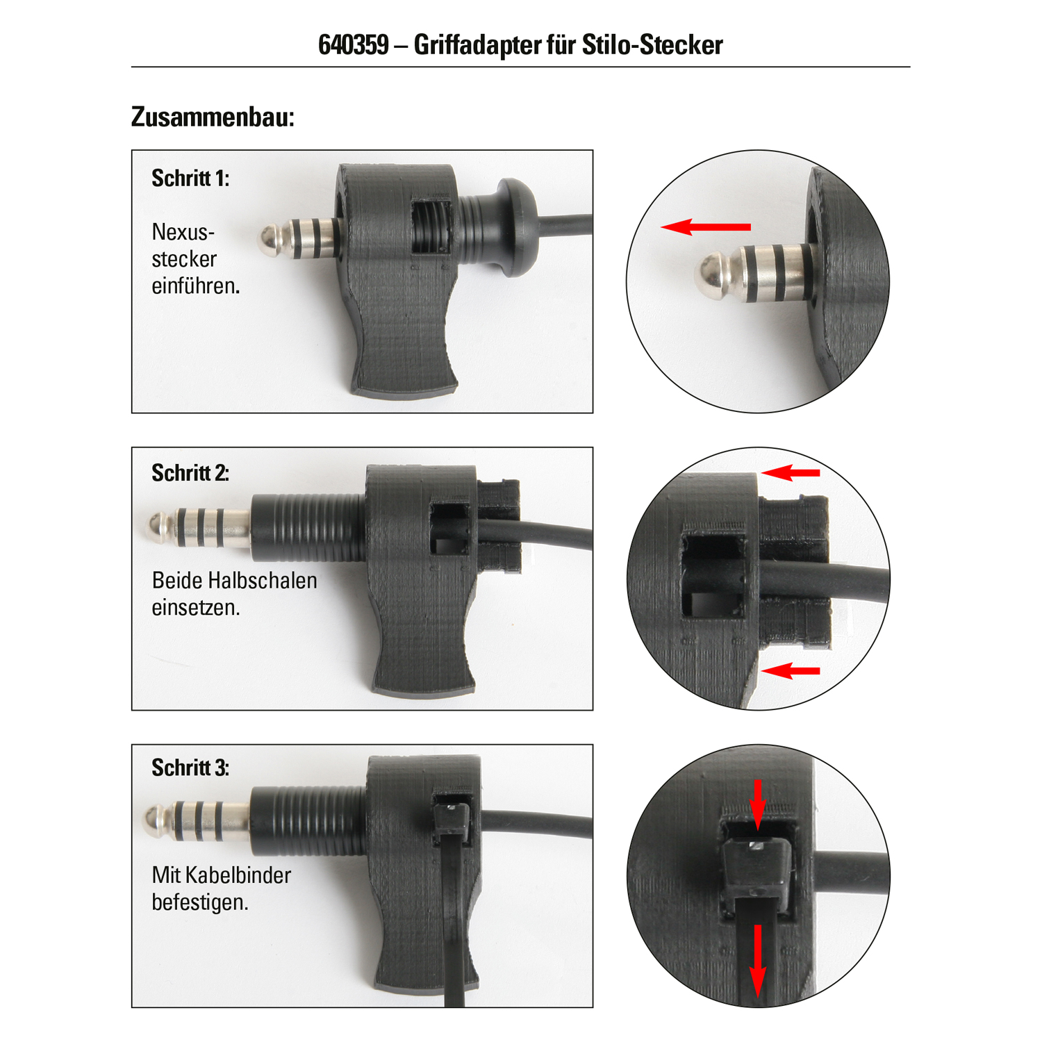 Sandtler Griffadapter für Stilo-Stecker