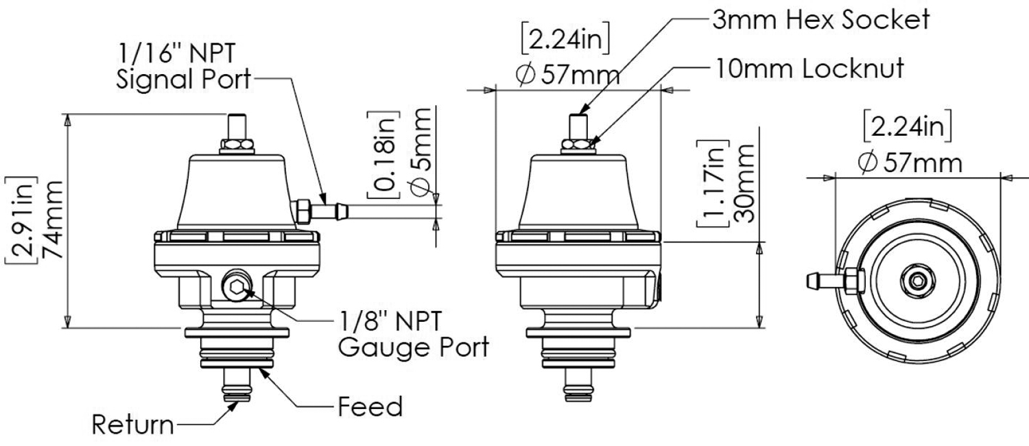 Turbosmart Benzindruckregler FPR Kompakt (Bosch/Barra)